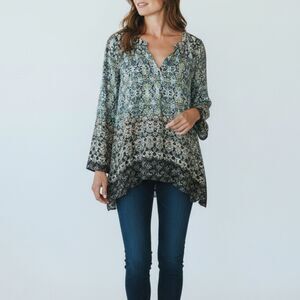 J.Jill Women's Floral Geometric Blouse